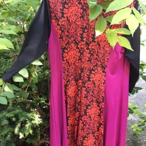 Striking NWOT Dress XL In Magenta, ,Red,  & Black
